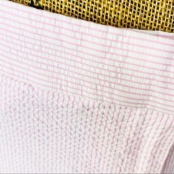 J. Crew Factory Seersucker Pencil Mini Skirt Pink White 6 - Picture 6 of 12